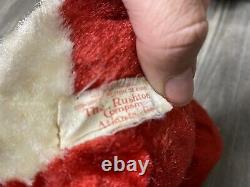 10 The Rushton Company Atlanta Ga Teddy Bear Red Plush Doll Rubber Sad Face