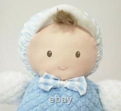 10 Vintage Eden Baby Blue & White Boy Doll Brown Hair Stuffed Animal Plush Toy