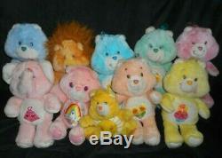 10 Vintage Kenner Care Bears Stuffed Animal Plush Lot Cousins Birthday Grumpy