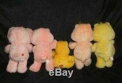 10 Vintage Kenner Care Bears Stuffed Animal Plush Lot Cousins Birthday Grumpy