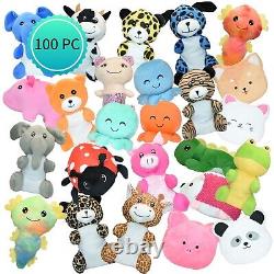 100 Piece Stuffed Animal Bulk 8 to 9 in Plush Toy Variety Mix Claw Machine Toys