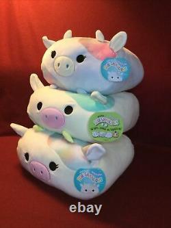 11 12 BELANA CANDESS CAEDIA Stackable COW Easter Squishmallow Plush 3 Toy Lot