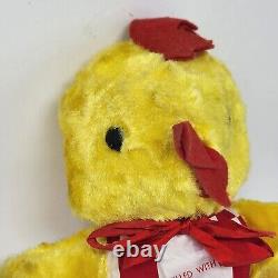 13 VINTAGE ATLANTA NOVELTY YELLOW DUCK STUFFED ANIMAL PLUSH TOY With RIBBON