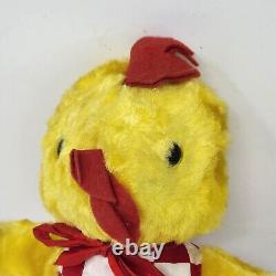 13 VINTAGE ATLANTA NOVELTY YELLOW DUCK STUFFED ANIMAL PLUSH TOY With RIBBON