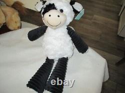 15 NEW Walgreens Hug Me cow bl/white Plush Ribbed Corduroy Stuffed Animal lovey