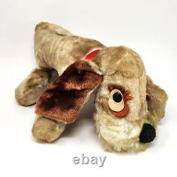 16 Vintage Rushton Brown Puppy Dog Laying Stuffed Animal Plush Antique Toy