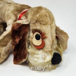 16 Vintage Rushton Brown Puppy Dog Laying Stuffed Animal Plush Antique Toy