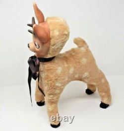 19 1959 Scampy Rubber Face Plush CHRISTMAS REINDEER Columbia Toys inc vintage