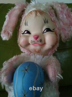 1950s Vintage Easter Rushton Company Rubber Face Bunny Rabbit Plush