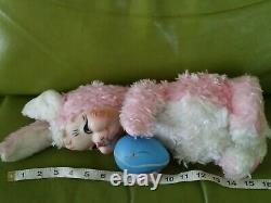 1950s Vintage Easter Rushton Company Rubber Face Bunny Rabbit Plush