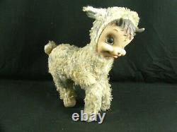 1950s Vintage Rushton Star Creations Rubber Face Goat Lamb Plush Stuffed Animal