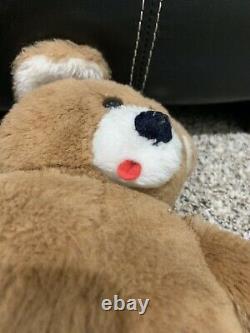 1978 Dakin Teddy Bear Brown Red Felt Tongue White Hands Feet Plush Stuffed Toy