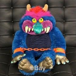 1986 MY PET MONSTER vintage plush original toy with Hand Cuffs Amtoy shakles
