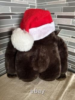 1988 DAKIN TSURUYA BROWN GORILLA STUFFED ANIMAL Plush Santa Hat NOS