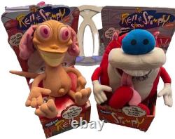 1992 Talking Ren & Stimpy Original Plush Dolls with Box Vintage Mattel