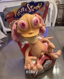 1992 Talking Ren & Stimpy Original Plush Dolls with Box Vintage Mattel