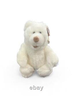 2 Vintage Gund Rare Plush Spanky Bear Ivory Stuffed Animal Open Mouth NWT 12