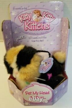 2001 DSI Kitty Kitty Kittens Patches Plush Toy, NEW IN BOX With Tag and Bow