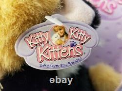 2001 DSI Kitty Kitty Kittens Patches Plush Toy, NEW IN BOX With Tag and Bow