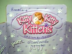 2001 DSI Kitty Kitty Kittens Rascal Plush Toy New In Box White Orange Brown Cat