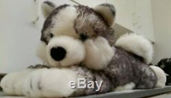 28 Aurora Super Mush Husky Wolf Stuffed Animal Dog Plush Super Soft Blue Eyes