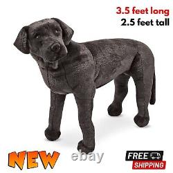 2ft Tall Lifelike Giant Black Lab Realistic Stuffed Animal Dog Toy Daughter Gift