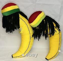 2x Jamaican Reggae Banana Plush Large 32-34Rasta Stuffed Animal Dreads Carnival