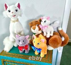 5 Disney Aristocats Thomas Duchess Berlioz Toulouse Marie Kitty Cat Plush Family