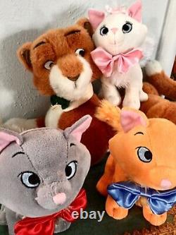 5 Disney Aristocats Thomas Duchess Berlioz Toulouse Marie Kitty Cat Plush Family