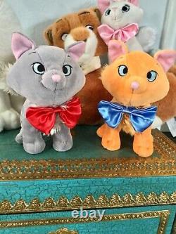 5 Disney Aristocats Thomas Duchess Berlioz Toulouse Marie Kitty Cat Plush Family