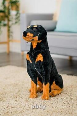 50cm Large Sitting Rottweiler Stuffed Giant Dog Teddy Bear Gift Soft Toy Plush