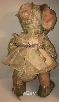 50s 60s RUSHTON Bunny Rabbit 24 Plush Dress Bonnet Star Creations Rubber Face