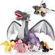 7 Pcs Dragon Plush 21'' Large Stuffed Mommy Dragon With 4 Babies And 2 Eggs