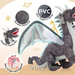 7 Pcs Dragon Plush 21'' Large Stuffed Mommy Dragon with 4 Babies and 2 Eggs