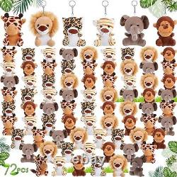 72 Bulk Mini Stuffed Jungle Forest Animal Plush Toys 4 Inch Safari Valentines