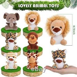 72 Bulk Mini Stuffed Jungle Forest Animal Plush Toys 4 Inch Safari Valentines