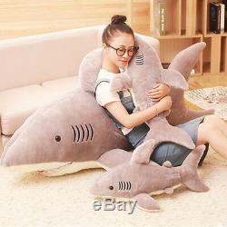 78'' Giant Big Shark Gray Plush Soft Toys Doll Stuffed Animals Pillow Kids Gift