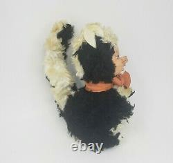 8 Vintage 1950's Rushton Stinky Skunk Rubber Face Stuffed Animal Plush Toy