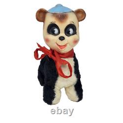8 Vintage Rubber Face Black + White Skunk / Bear Stuffed Animal Plush Toy