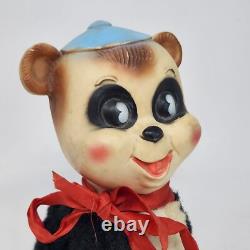 8 Vintage Rubber Face Black + White Skunk / Bear Stuffed Animal Plush Toy