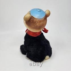 8 Vintage Rubber Face Black + White Skunk / Bear Stuffed Animal Plush Toy