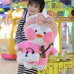 80cm Kawaii Lalafanfan Cafe Duck Plush Toy Cartoon Cute Animal Stuffed Doll