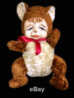 ADORABLE Sad Pouting Crying Face Vintage Rushton Rubber Face Plush Over 16