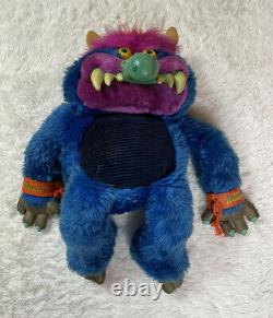 AmToy My Pet Monster 24 Inch Plush Stuffed Animal Toy Blue Fangs 1986 Doll