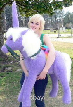 American Made Giant Stuffed Unicorn 36 Inch Soft Purple Made in USA America