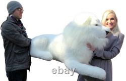 American Made Giant Stuffed WHITE Lion 48 Inches Soft Made in the USA America