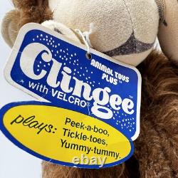 Animal Toys Plus Clingee Monkey Vintage 1976 New With Tags Plush Stuffed Animal
