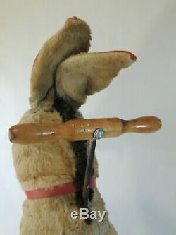 Antique VTG Stuffed Animal Plush Riding Donkey Straw Toy Halloween Decor Mohair