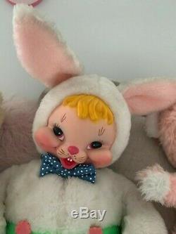 Antique Vintage Retro Rushton Rubber Face Plush Stuffed Rabbit / Bunny