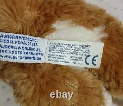 Aurora Cat Kitten Brown White Floppy Stuffed Animal Plush Toy 6 Blue Eyes